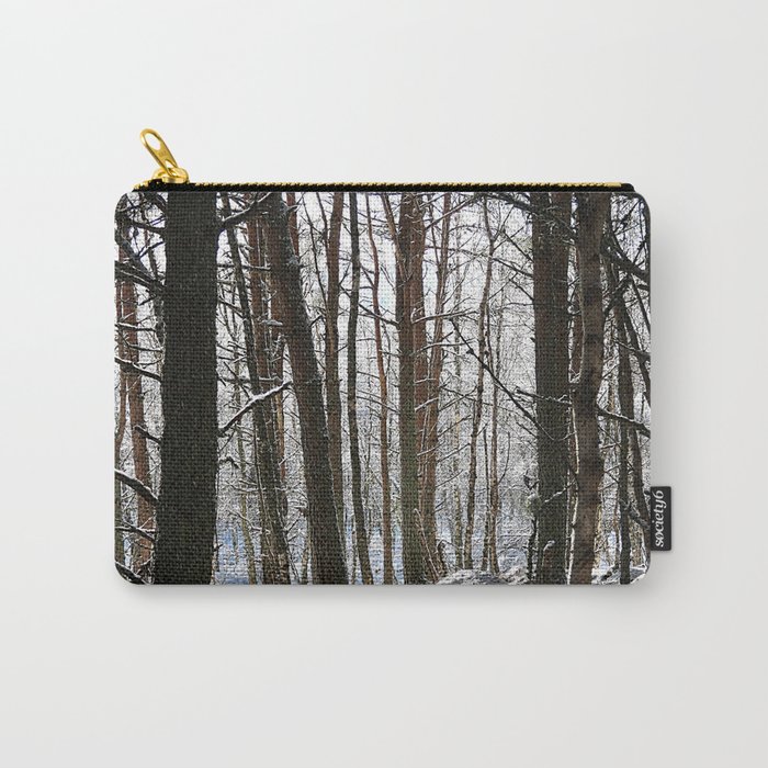 Birch and Pine Trees Amongst the Snow Carry-All Pouch