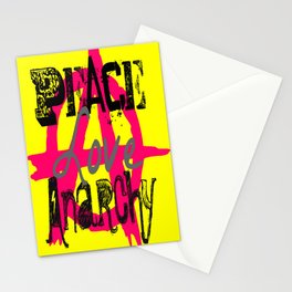 Peace Love Anarchy Stationery Cards