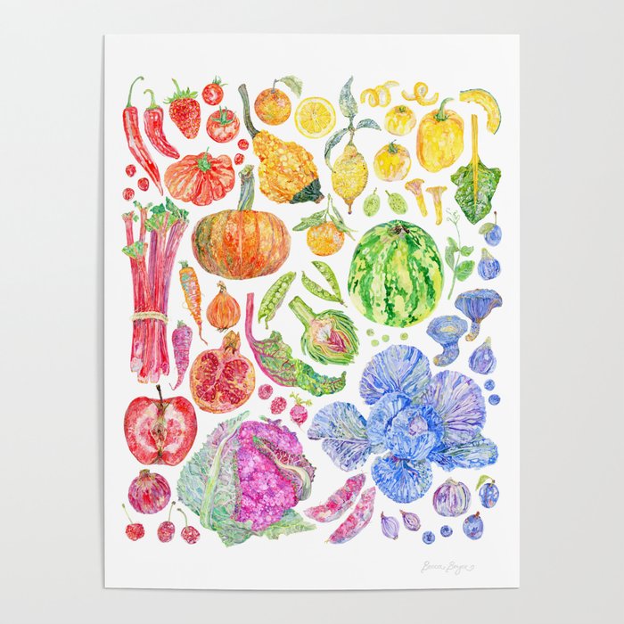 Rainbow of Fruits and Vegetables Poster