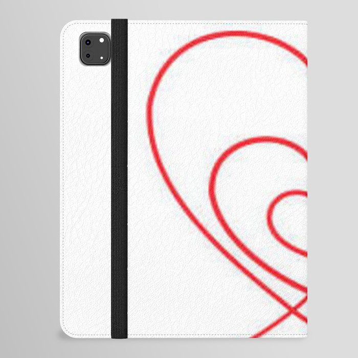 Valentine Red Heart Line Art iPad Folio Case