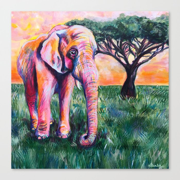 Pink Elephant Canvas Print