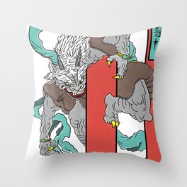 An Oni in Rashomon Throw Pillow