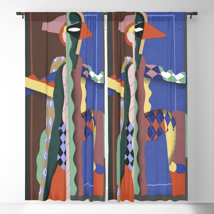  Cubist Harlequin from Collection decors et couleurs Pl.13  Blackout Curtain