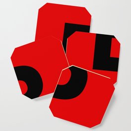 Letter B (Black & Red) Coaster