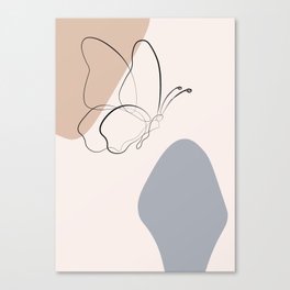 Elegant Minimalist Butterfly Line Canvas Print