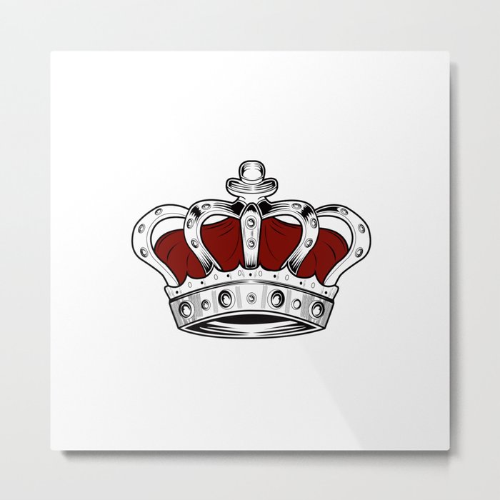 Crown - Red Metal Print