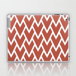 Red and White Tessellation Line Pattern 17 - Dunn and Edwards 2022 Trending Color Red River DE5125 Laptop Skin