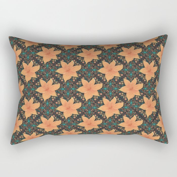 Flower Mosaic Rectangular Pillow