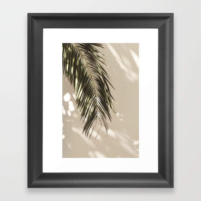 Palm Leaf Shadow Summer Framed Art Print