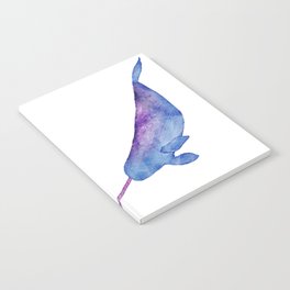 Watercolor Narwhal Notebook
