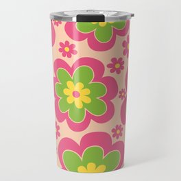 Colorful Retro Flower Pattern 596 Travel Mug