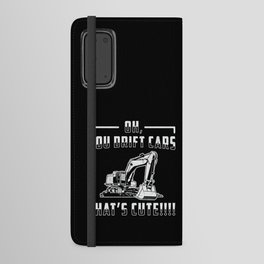 Excavator Drift Cars Cute Dig Construction Worker Android Wallet Case