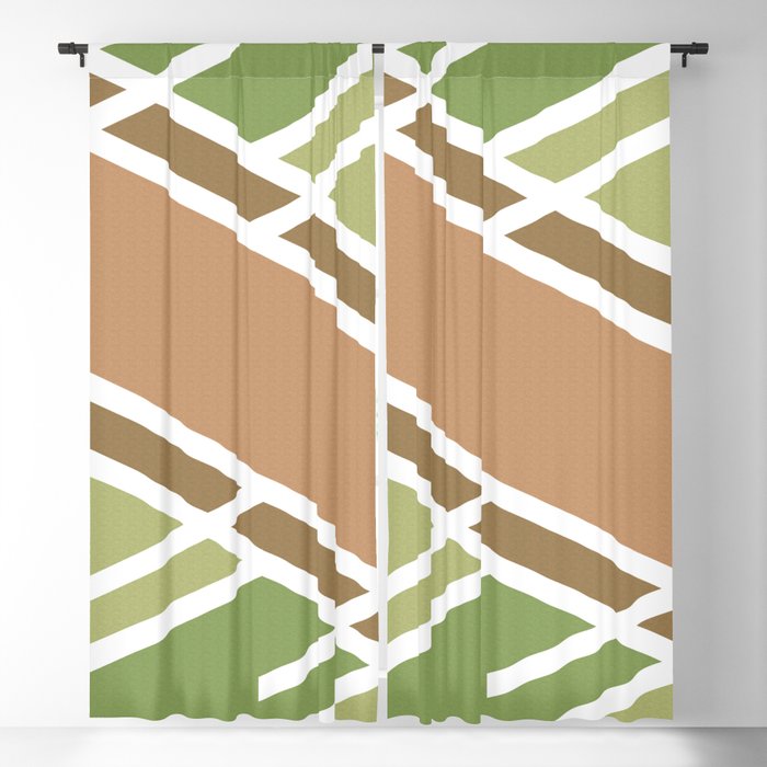 Green brown Minimalist marble modern and cool Blackout Curtain