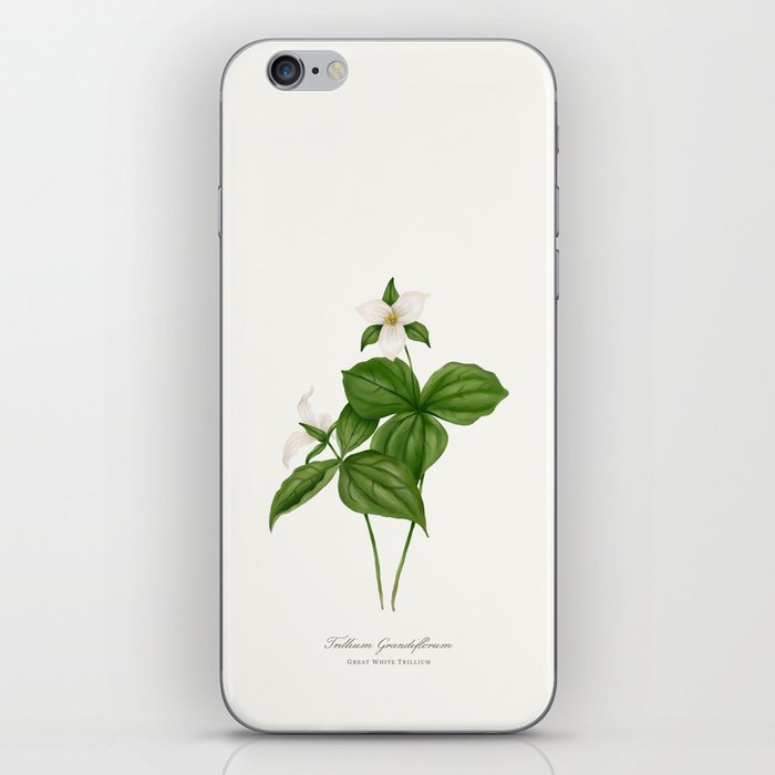Great White Trillium Watercolour Botanical iPhone Skin