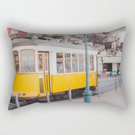 Yellow Tram in Lisbon Rectangular Pillow