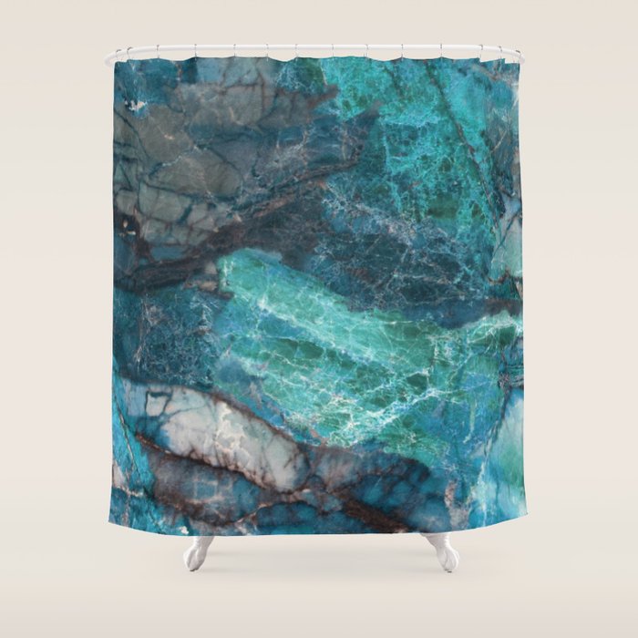 Cerulean Blue Marble Shower Curtain by Nature Magick Society6