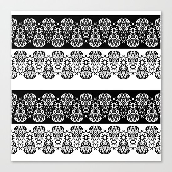 Black and white lace pattern . Canvas Print