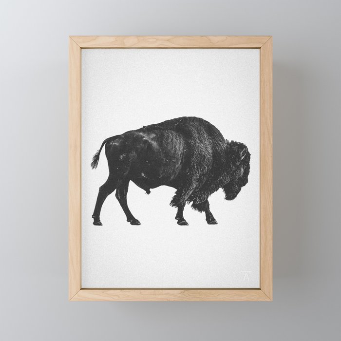 Bison Self Portrait Framed Mini Art Print