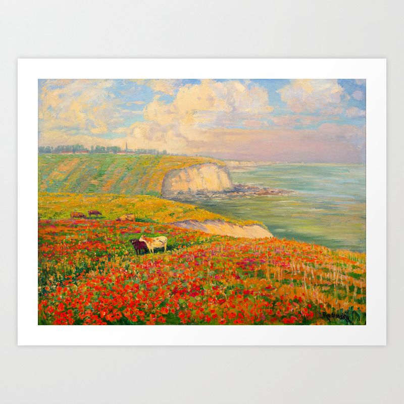 Vaclav Radimsky 1867 1946 Normandy Coast In Bloom Impressionist Landscape Painting Bright Colors Art Print By Enshape Society6