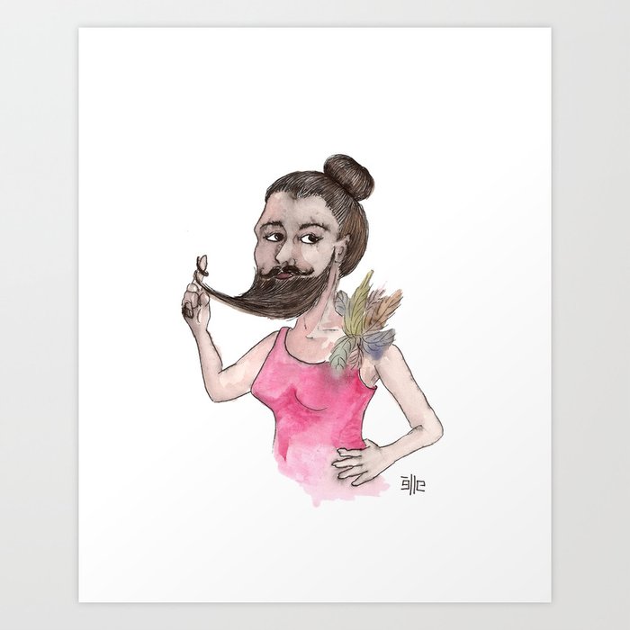 Bearded Lady Art Print By Shifrawhiteman Society6