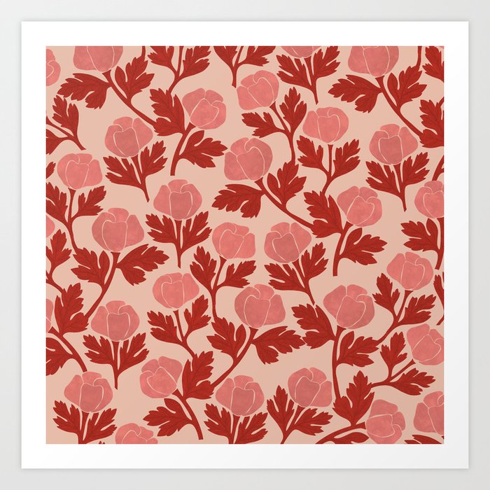 Roses pattern Art Print