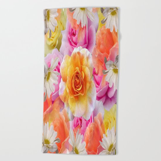 Spring Flowers Galore Absstract Beach Towel