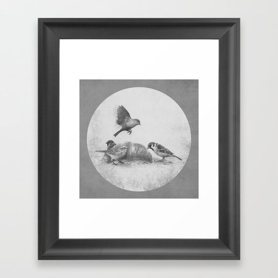 Parisian Sparrows Framed Art Print