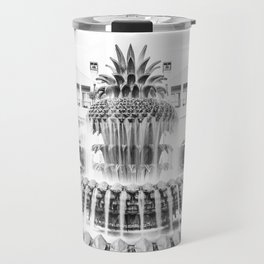 Pineapple Fountain No. 4 Charleston Black & White Photography Travel Mug