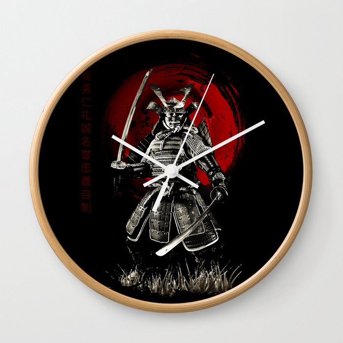 Bushido Samurai Wall Clock By Juyodesign Society6