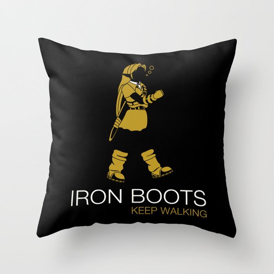 Iron Boots Throw Pillow