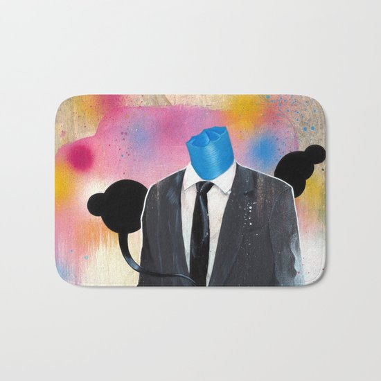 Plasticine man in a suit. Bath Mat