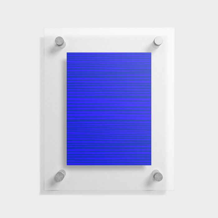 Natural Stripes Modern Minimalist Pattern in Double Electric Blue Floating Acrylic Print