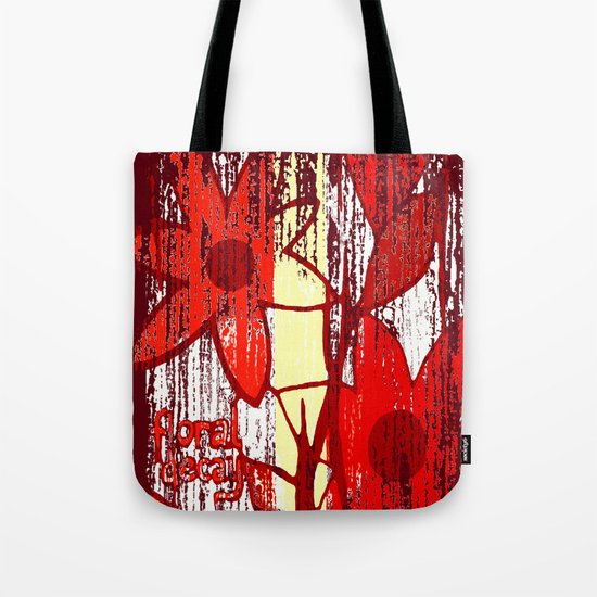Red Floral Decay Tote Bag