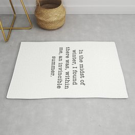 Albert Camus Quote, In the midst Area & Throw Rug