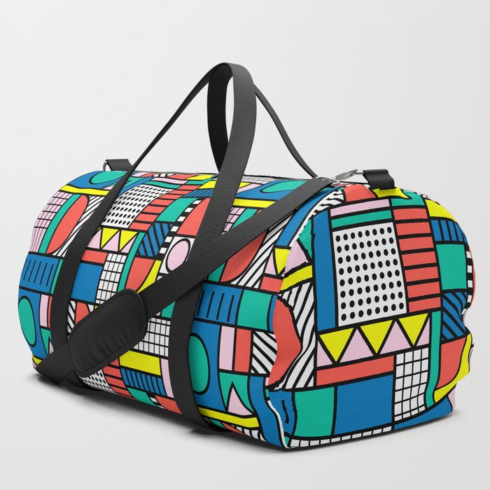 Memphis Color Block Duffle Bag by polita | Society6