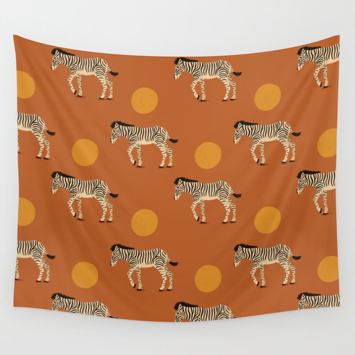 Zebra and Sun Wall Tapestry