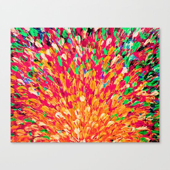 NEON SPLASH - WOW Intense Dash of Cheerful Color, Bold Water Waves Nature Lovers Modern Abstract Canvas Print