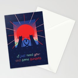 You, me and sunsets Stationery Cards