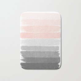Color story millennial pink and grey transition brushstrokes modern canvas art decor dorm college Bath Mat