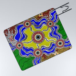 Authentic Aboriginal Art  - Untitled Picnic Blanket