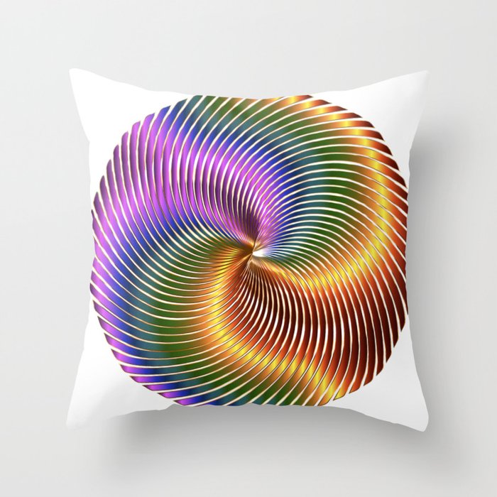 Chromatic Swirling Sphere. Throw Pillow