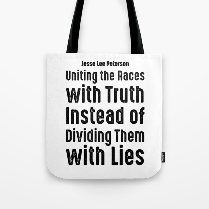 Uniting the races -black ink- Tote Bag