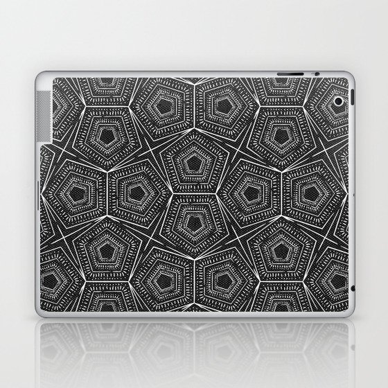 pentagon and stars - charcoal Laptop & iPad Skin