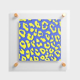 Leopard Print Blue Yellow Floating Acrylic Print
