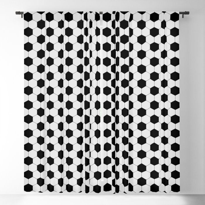 Soccer Dad Black and White Soccer Ball Blackout Curtain
