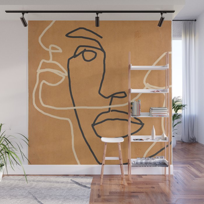 Abstract Face 6 Wall Mural by thindesign Society6
