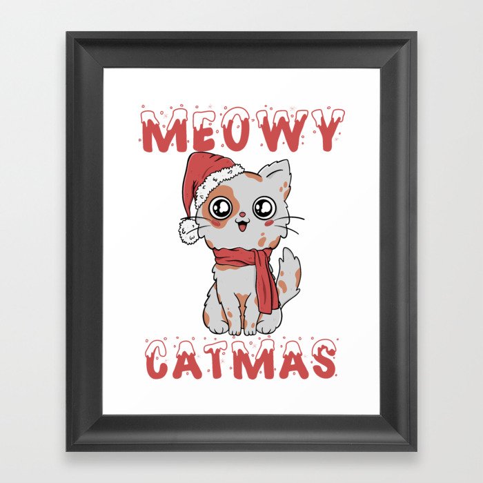 Have a very Meowy Christmas Framed Art Print