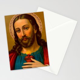 The Sacred Heart of Jesus by Weiszflog Brothers Stationery Card