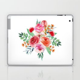 Red Pink Roses Floral Watercolor Laptop & iPad Skin