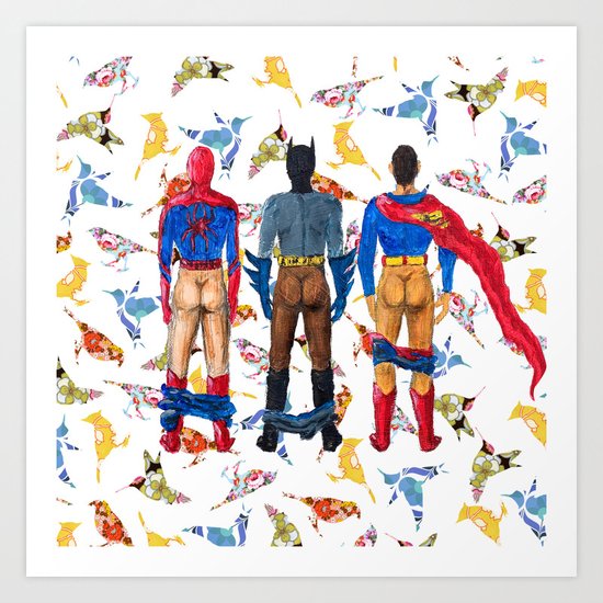 Super Hero BUTTs | It's a bird, it's a plane, it's... a booty Art Print